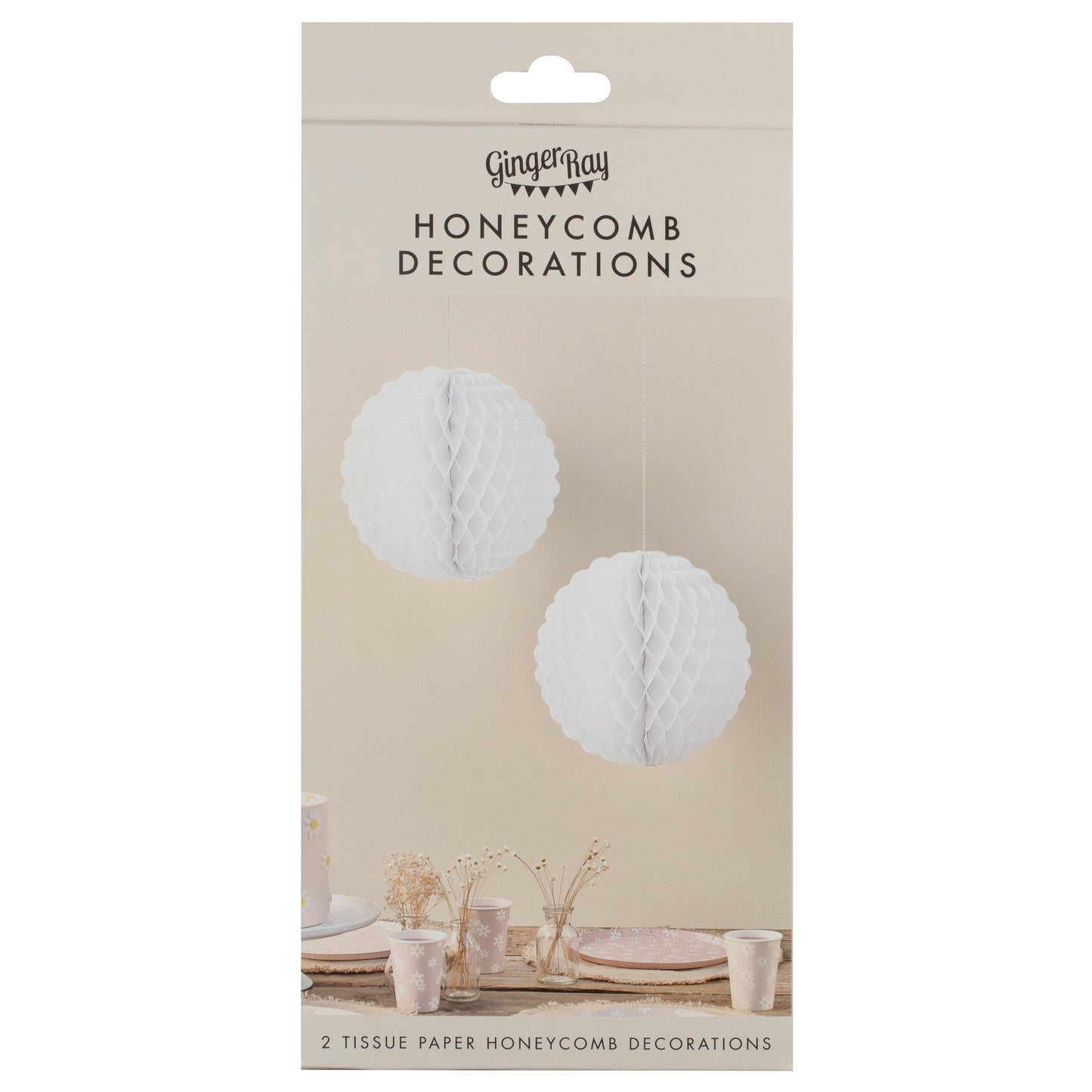 White Scalloped Honeycomb Decorations