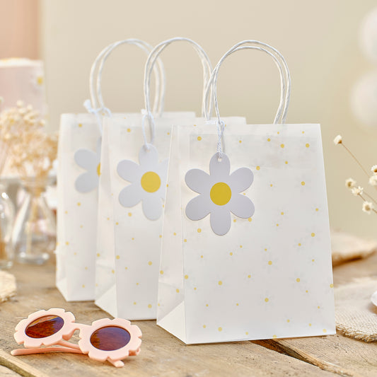 Daisy Print Vellum Party Bags
