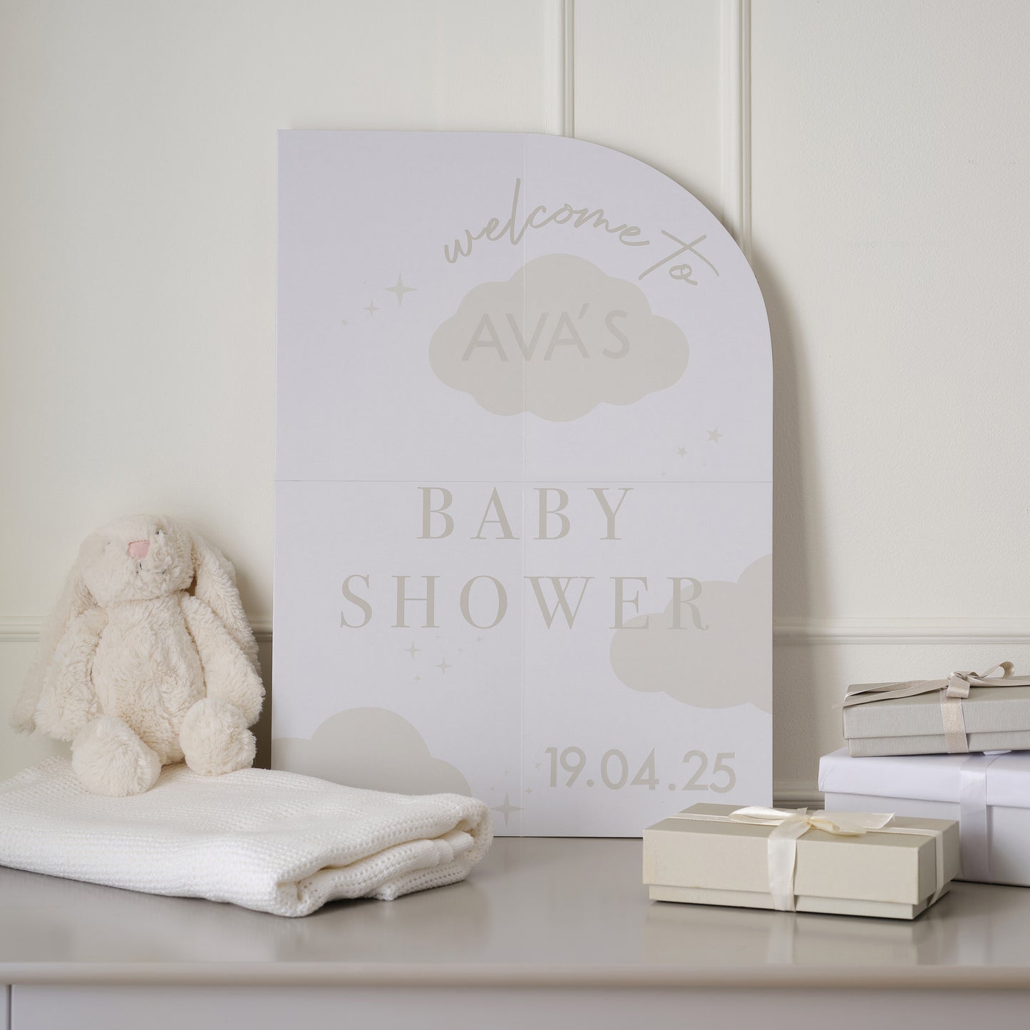 Customisable Cloud Baby Shower Welcome Sign