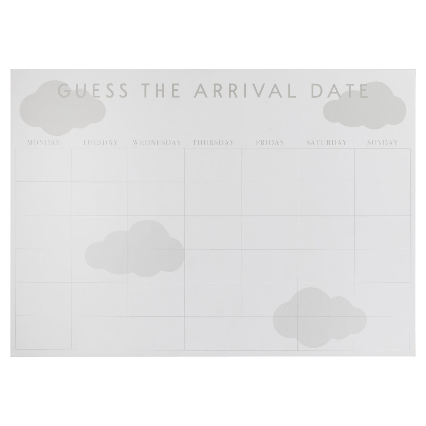 Customisable 'Guess the Arrival Date' Baby Shower Game