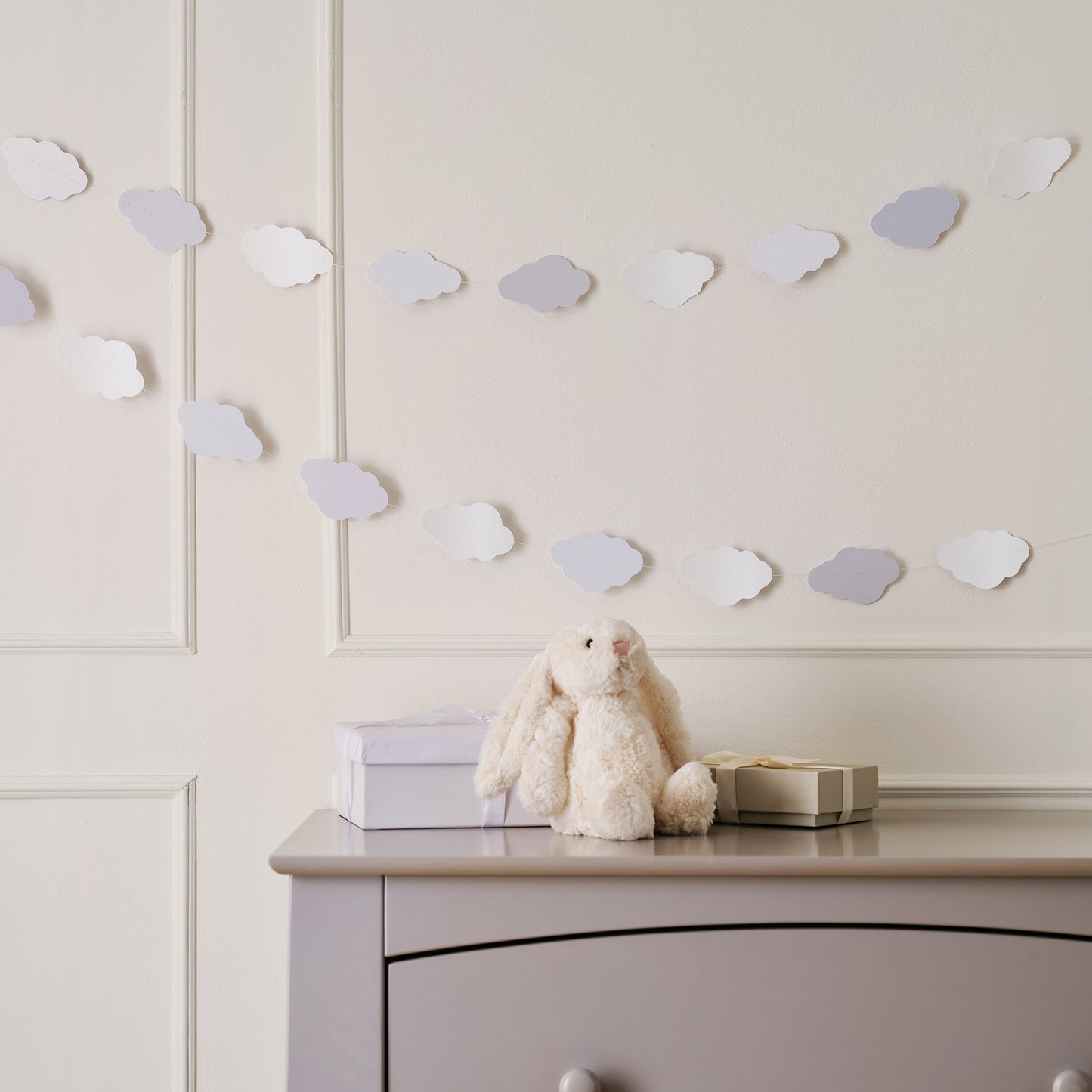 Pearlescent Cloud Baby Shower Bunting