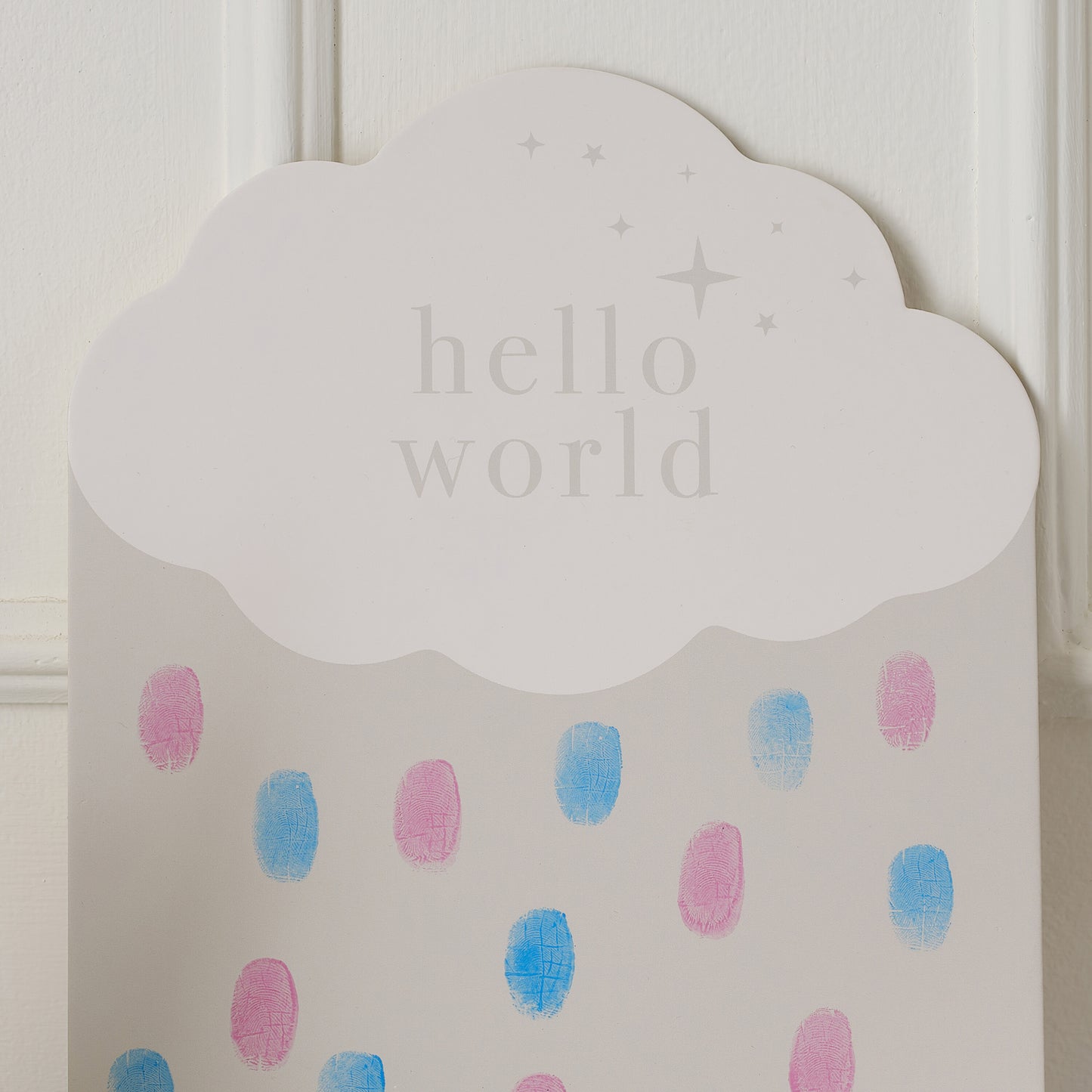 Cloud 'Hello World' Fingerprint Baby Shower Guest Book with Inks