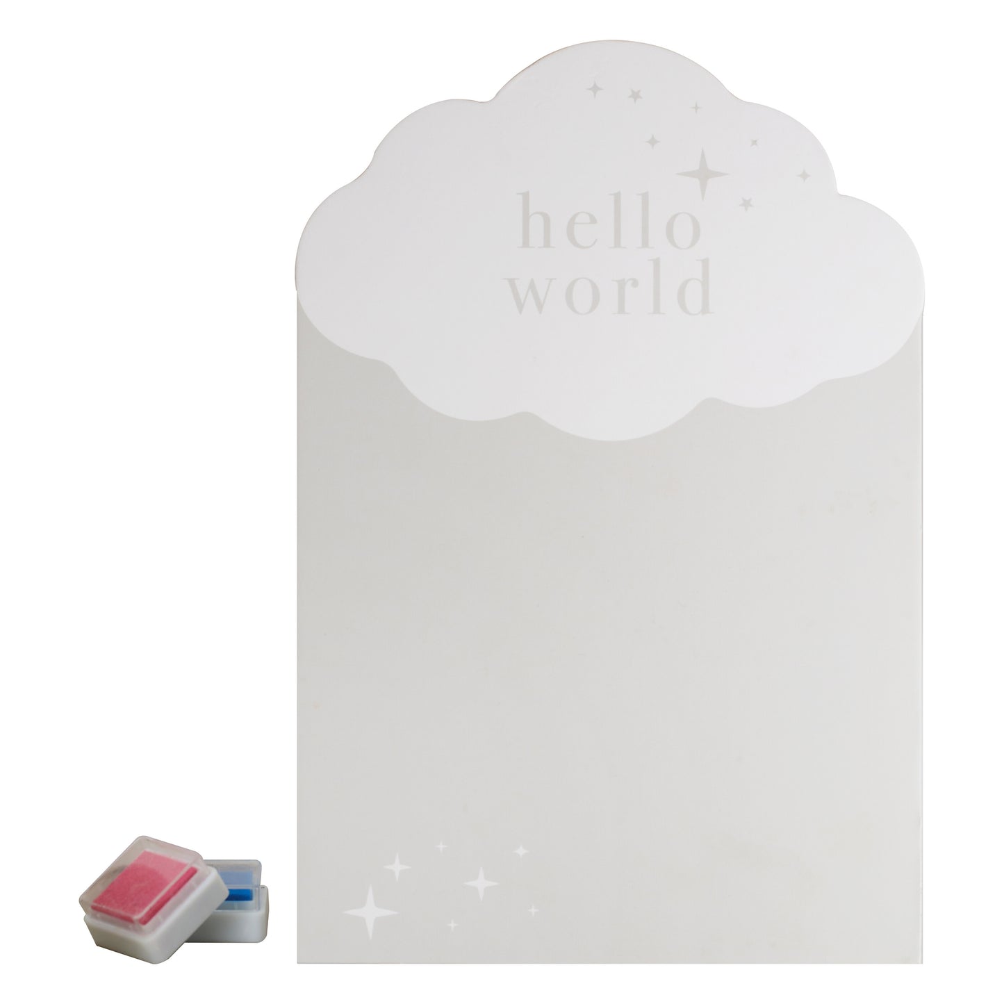 Cloud 'Hello World' Fingerprint Baby Shower Guest Book with Inks