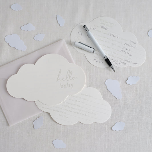 Cloud Baby Shower Prediction Game Cards