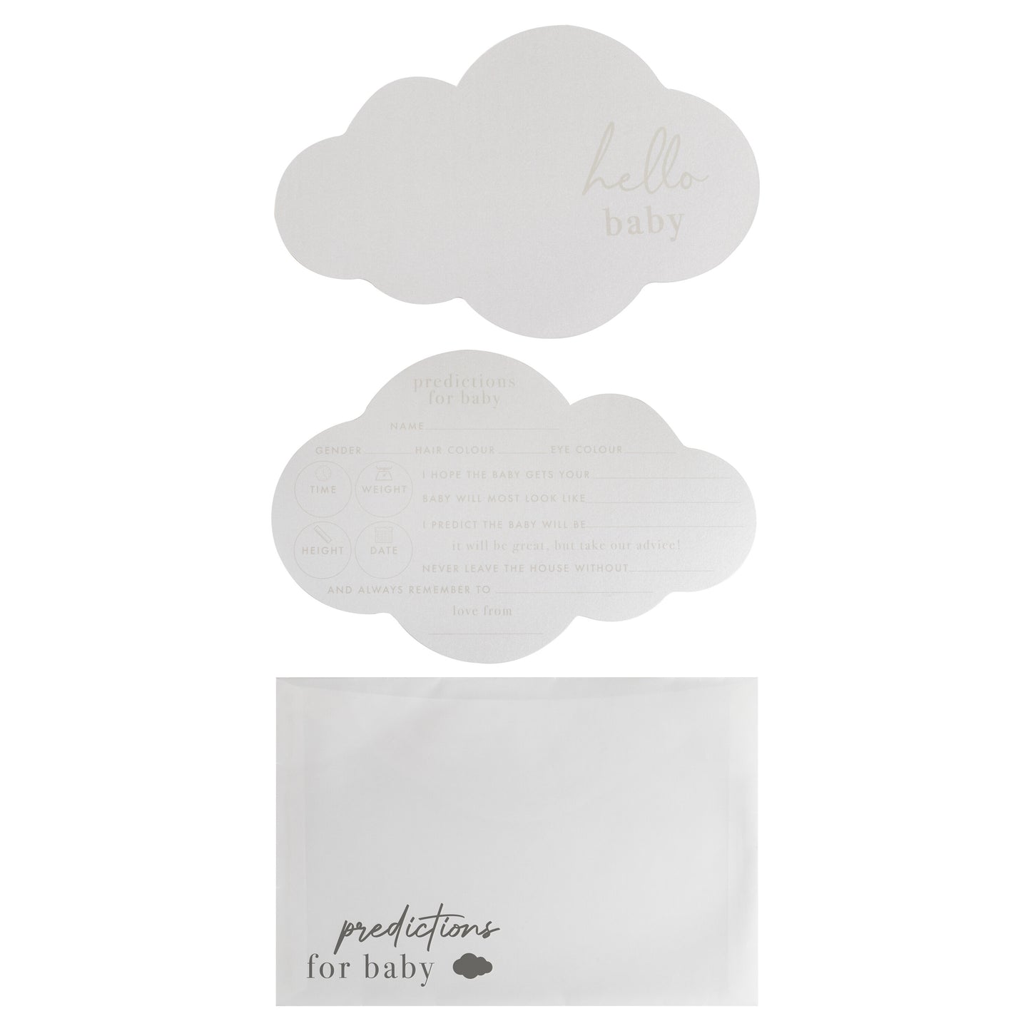 Cloud Baby Shower Prediction Game Cards