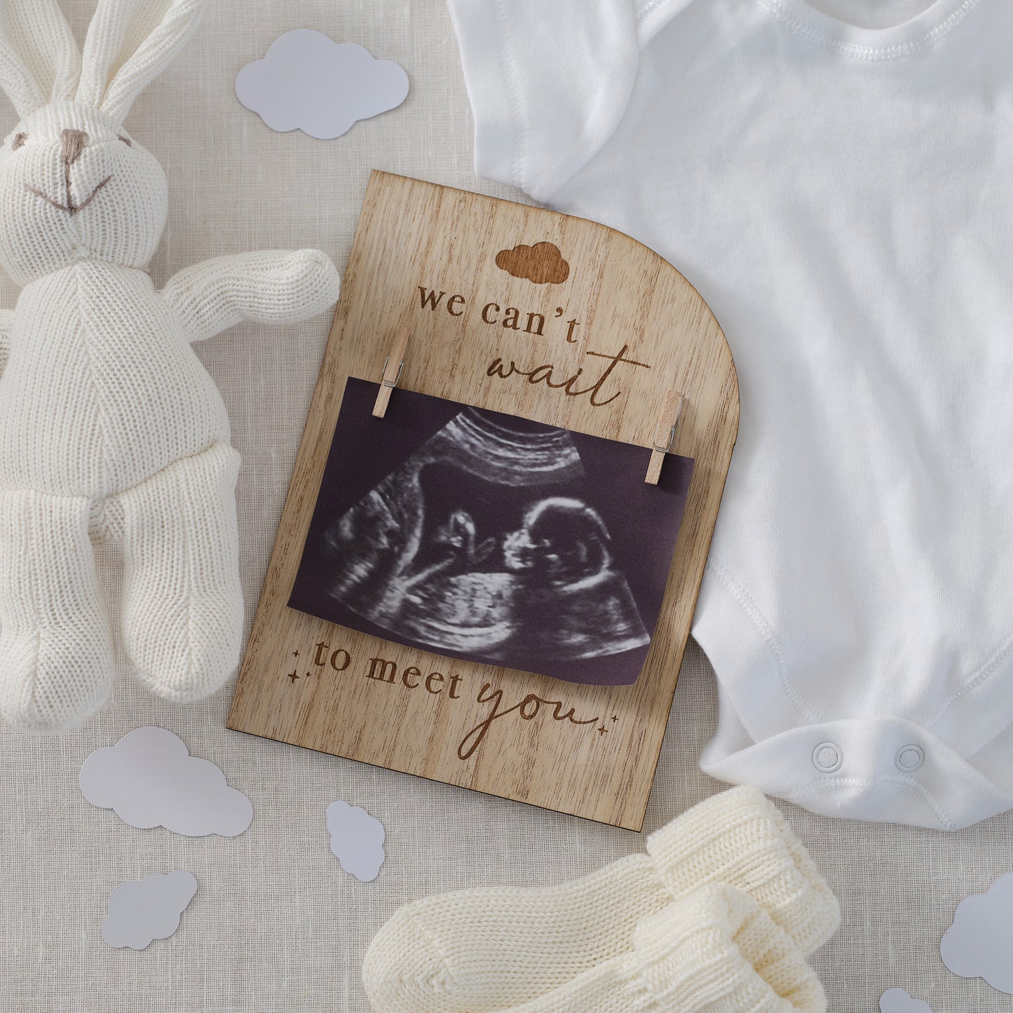 Wooden Engraved Pregnancy Announcement Sign
