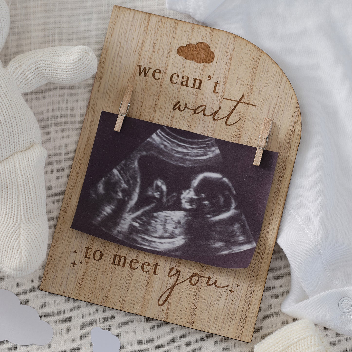Wooden Engraved Pregnancy Announcement Sign