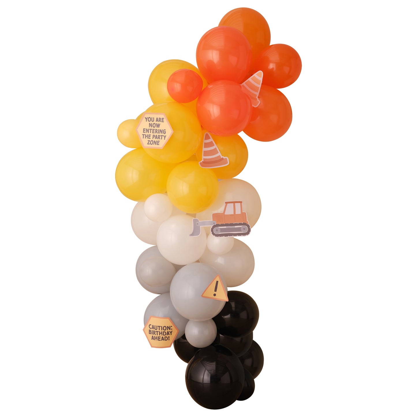 Construction Party Balloon Arch with Card Icons