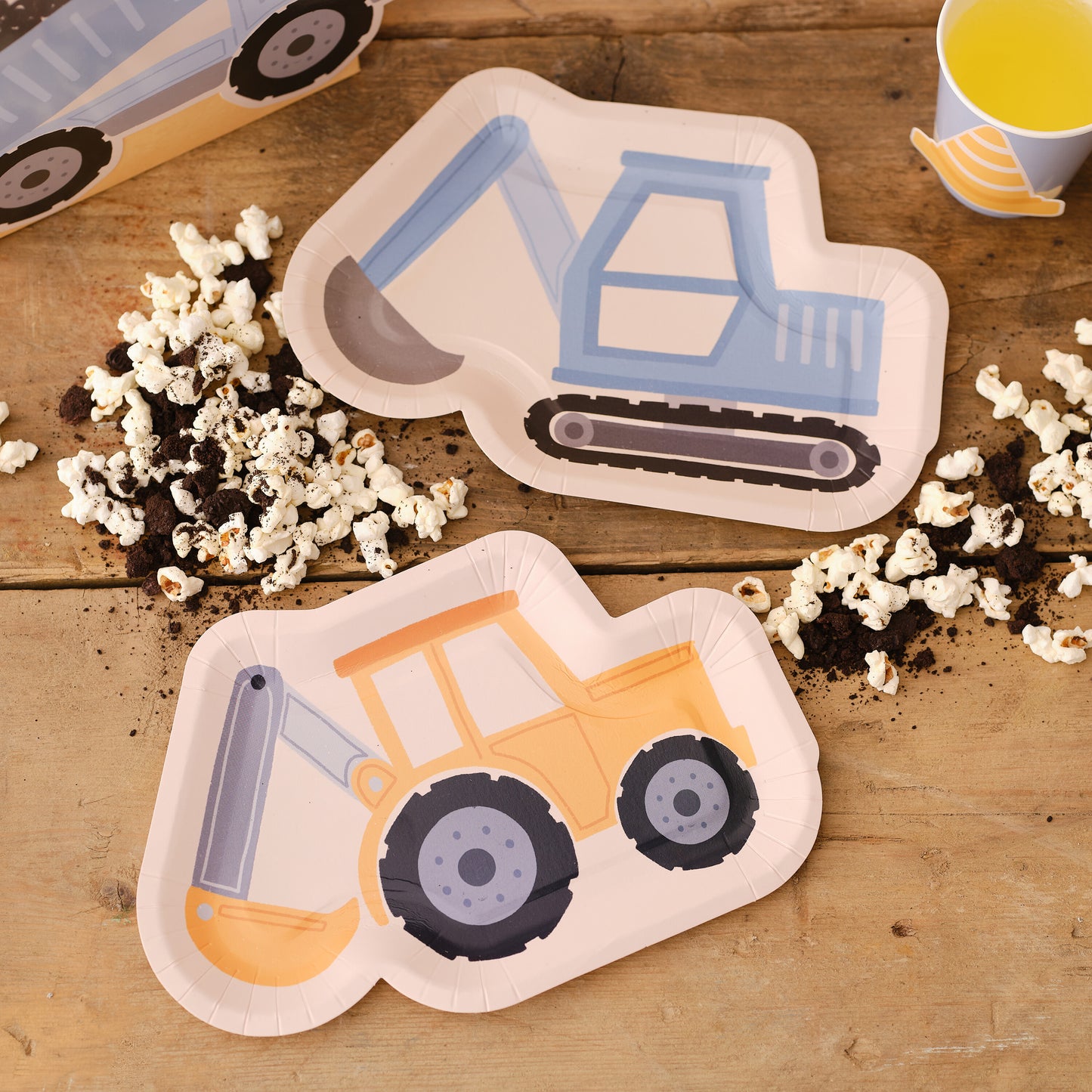 Construction Vehicle Party Plates