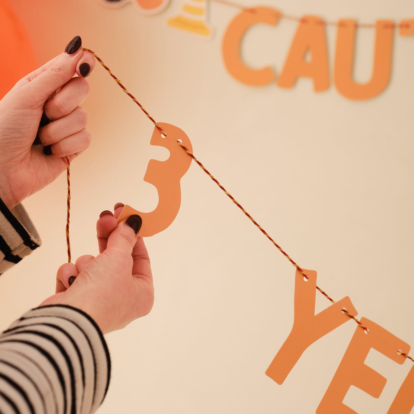 Customisable Age Construction Birthday Bunting