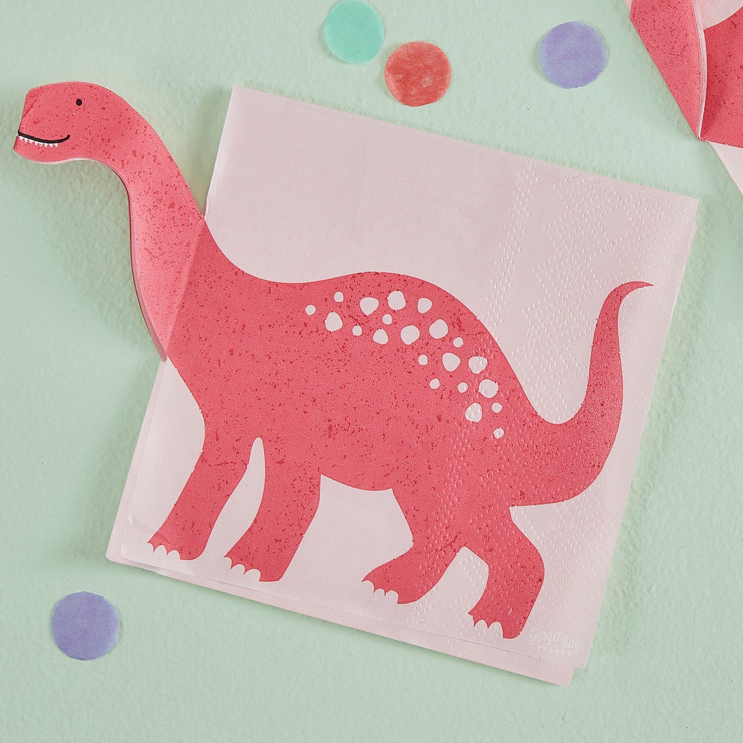 Pink Pop Out Dinosaur Paper Napkin