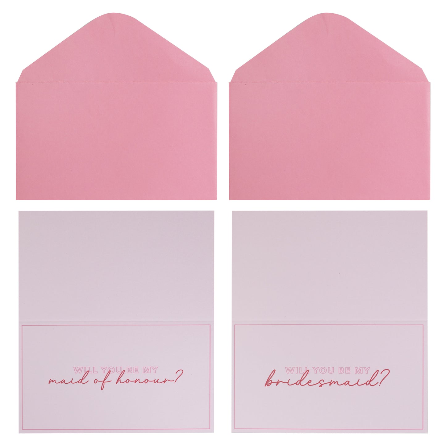Pink Bridesmaid and Maid of Honour Proposal Cards