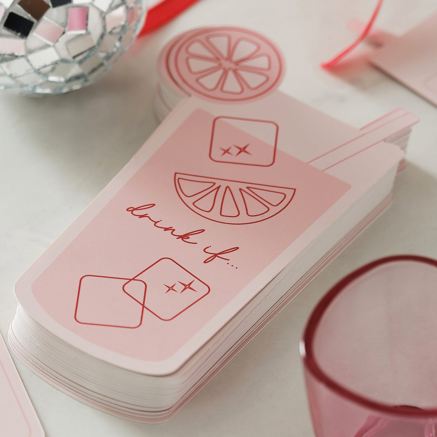 Pink 'Drink If....' Game Cards