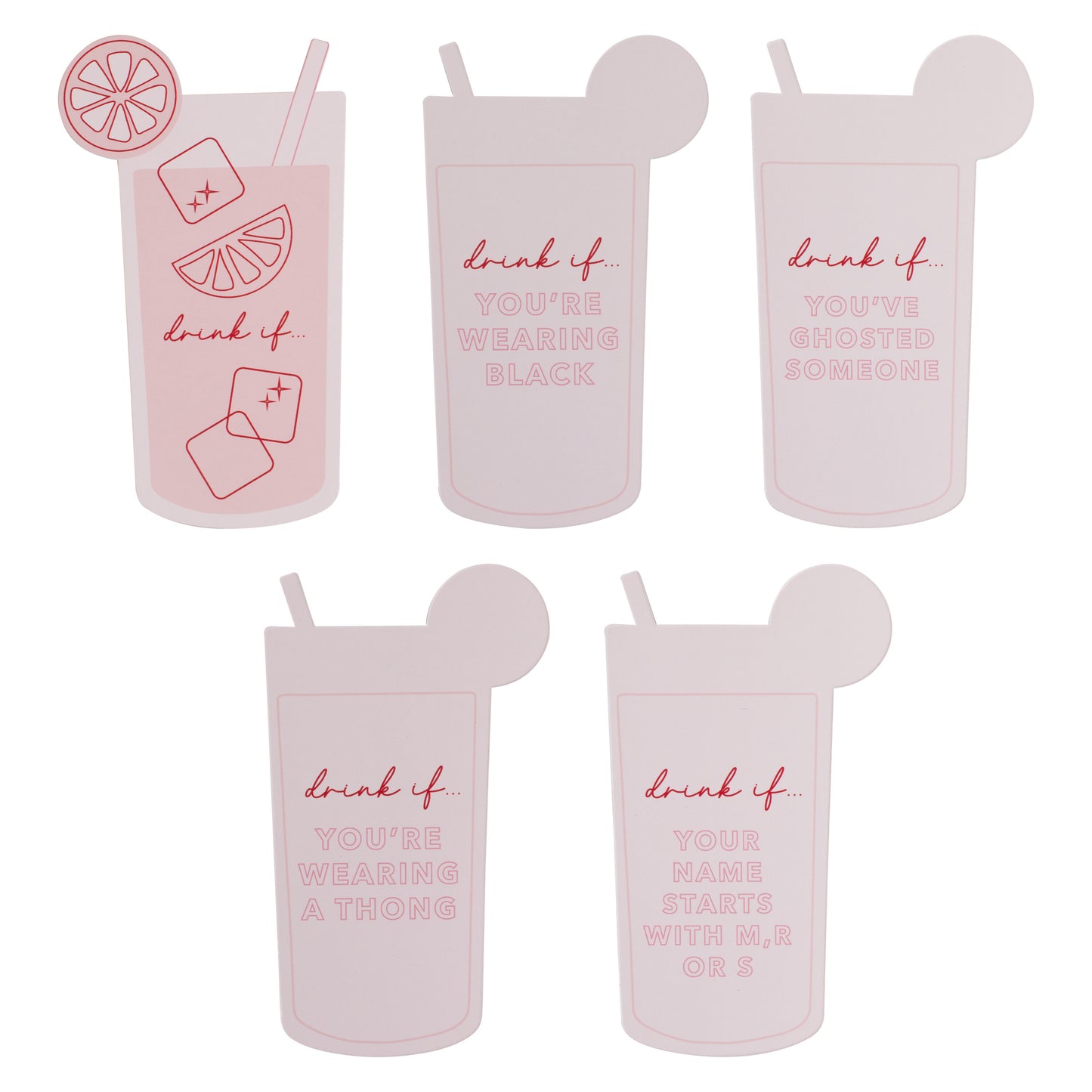 Pink 'Drink If....' Game Cards