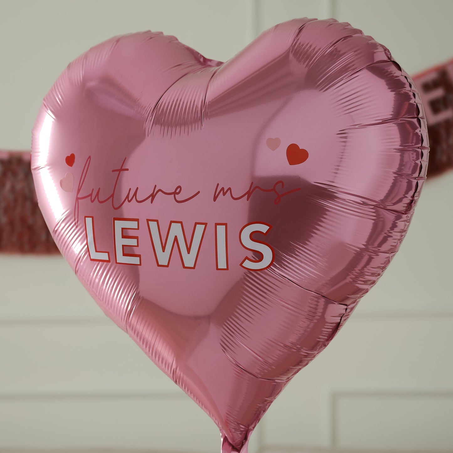 Customisable Heart 'Future Mrs' Balloon with Tassel Tail and Stickers