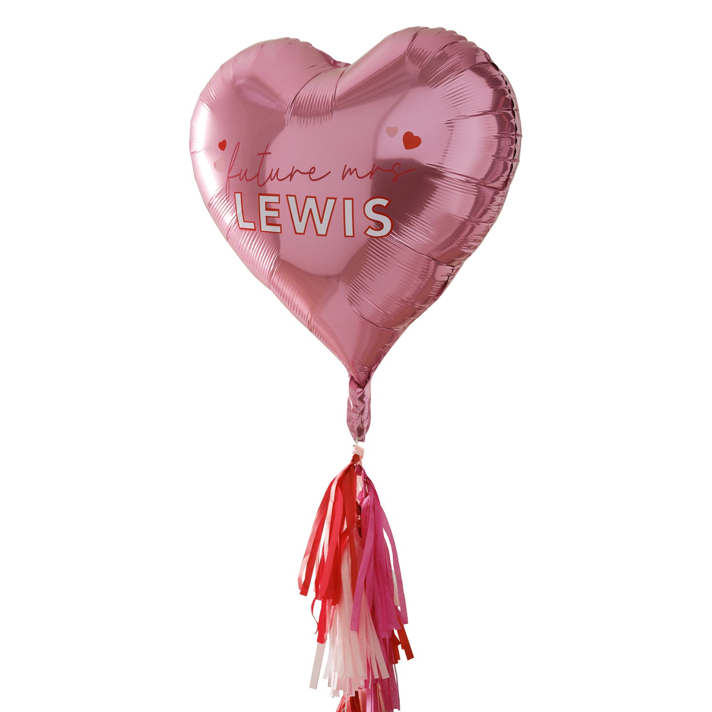 Customisable Heart 'Future Mrs' Balloon with Tassel Tail and Stickers