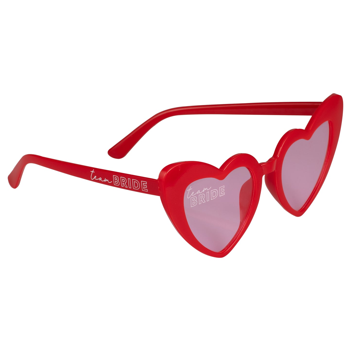 Red Heart Shaped Team Bride Glasses