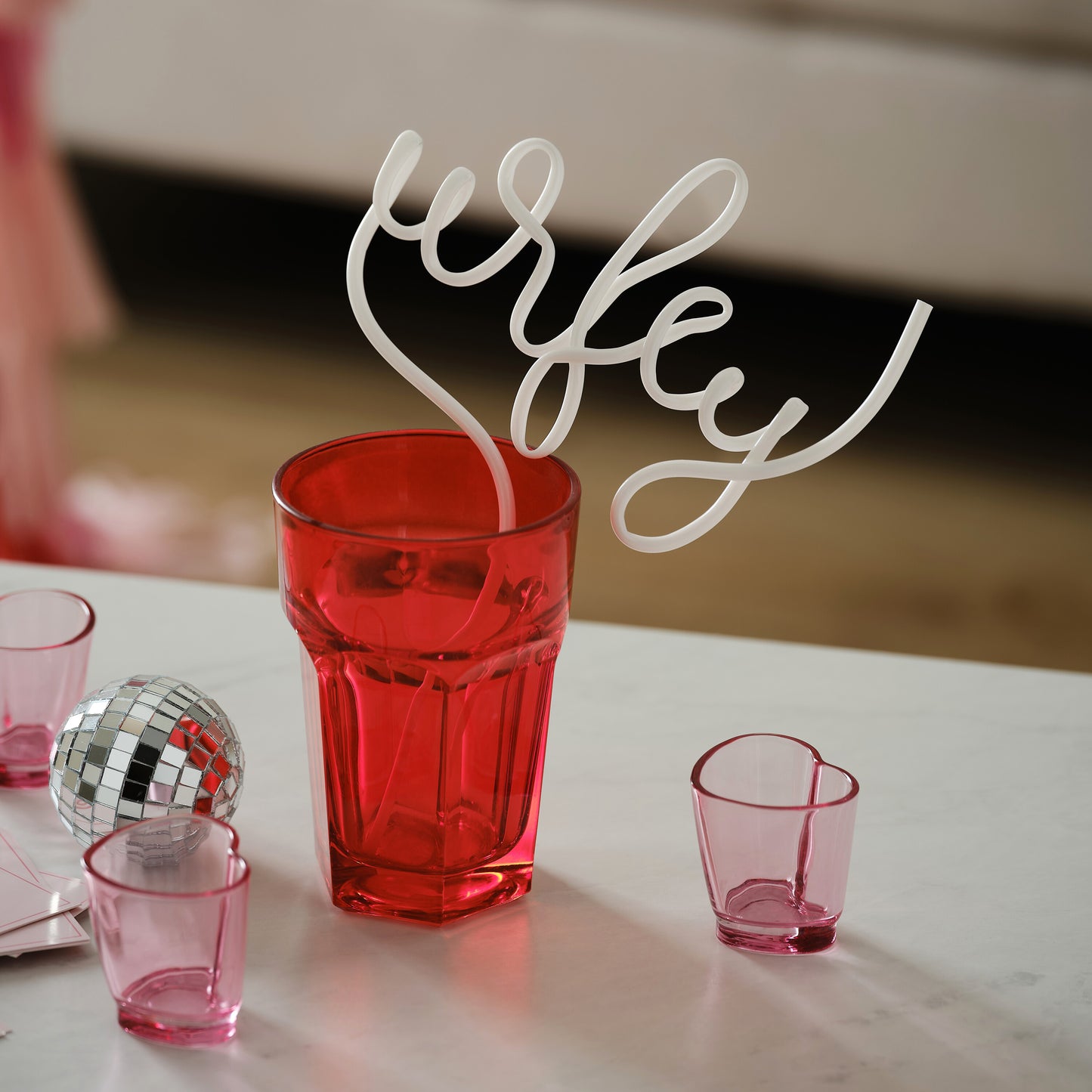 Reusable White 'Wifey' Straw