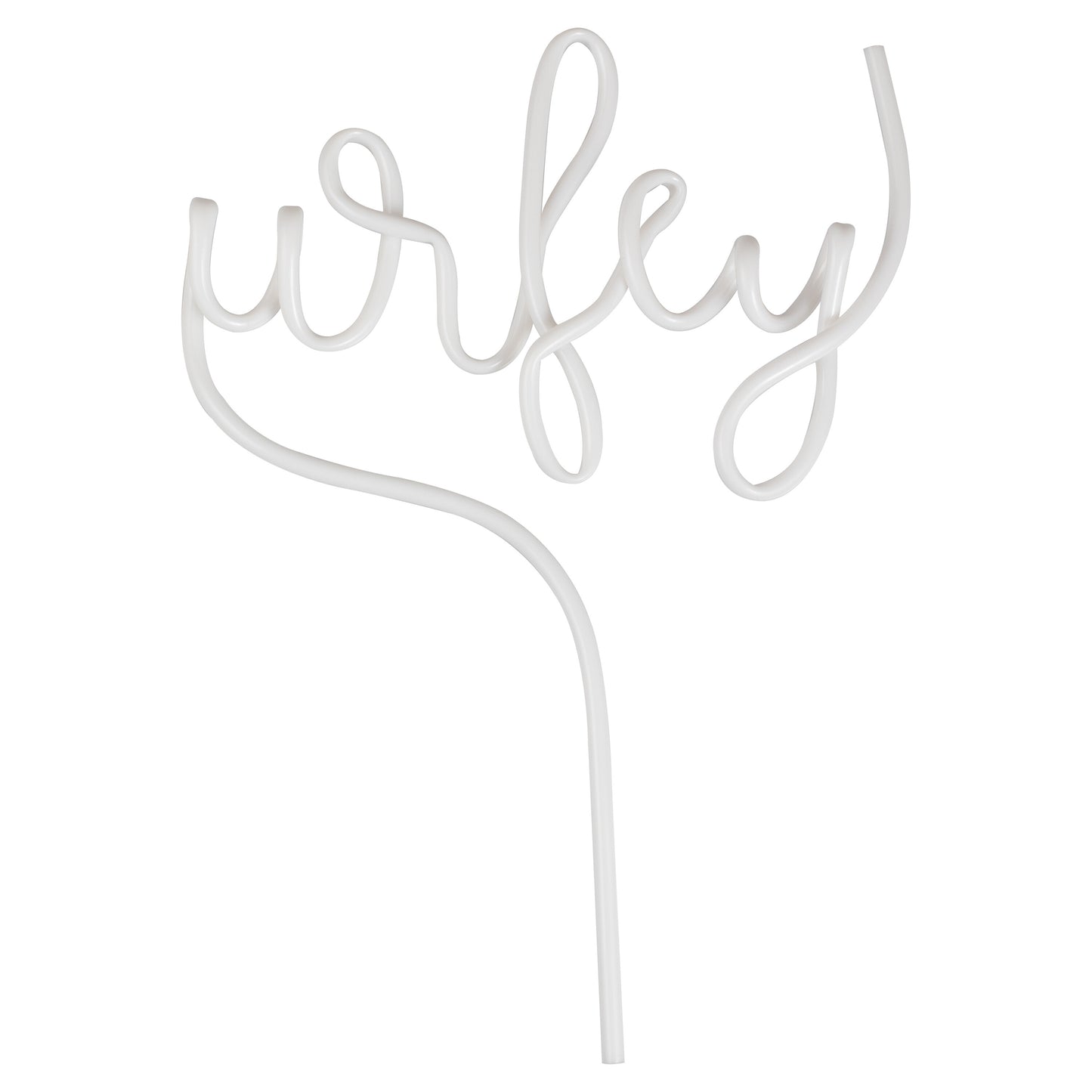 Reusable White 'Wifey' Straw