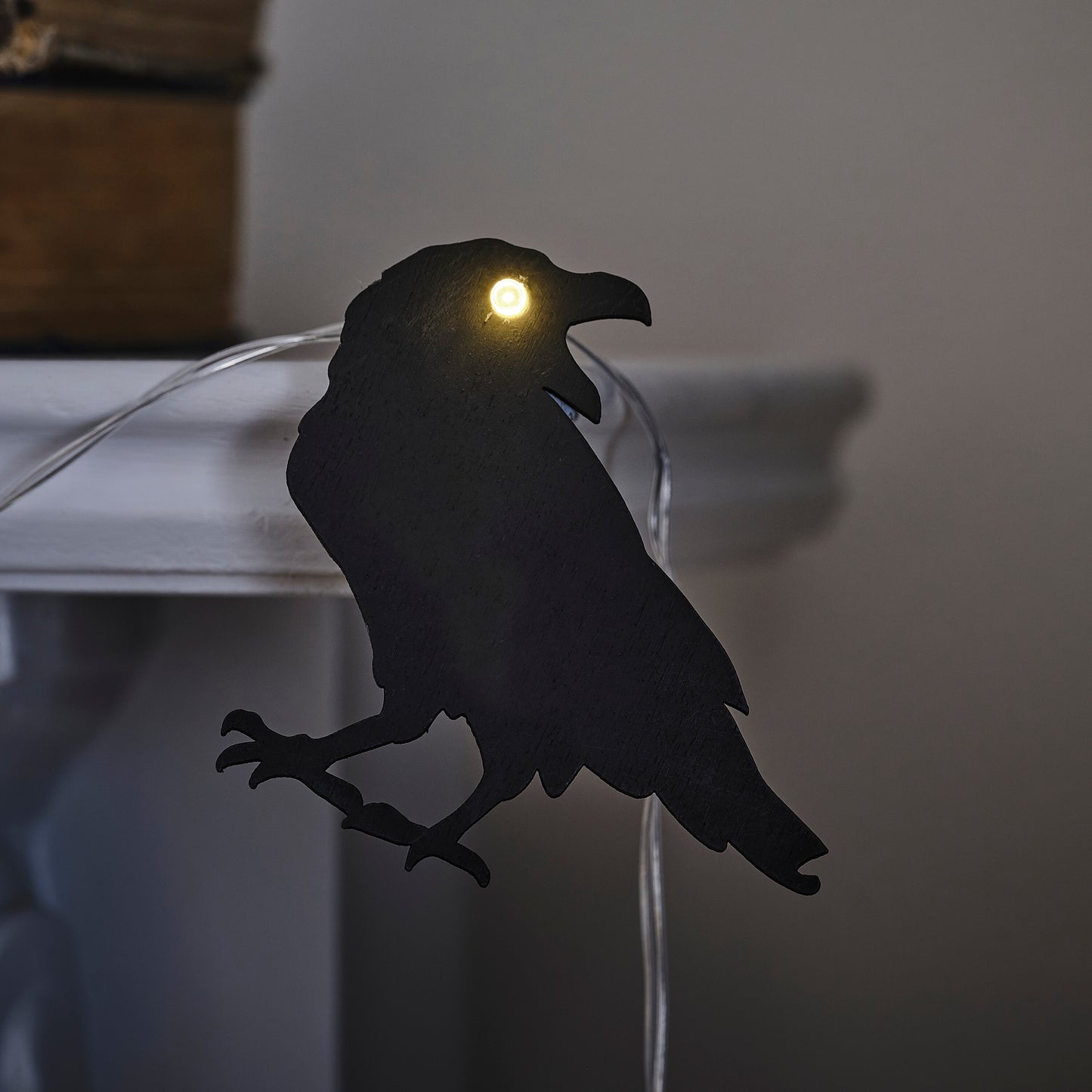 Crow Halloween Bunting with Lights