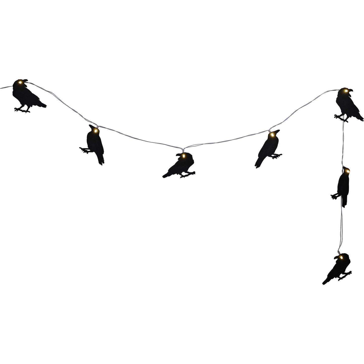 Crow Halloween Bunting with Lights