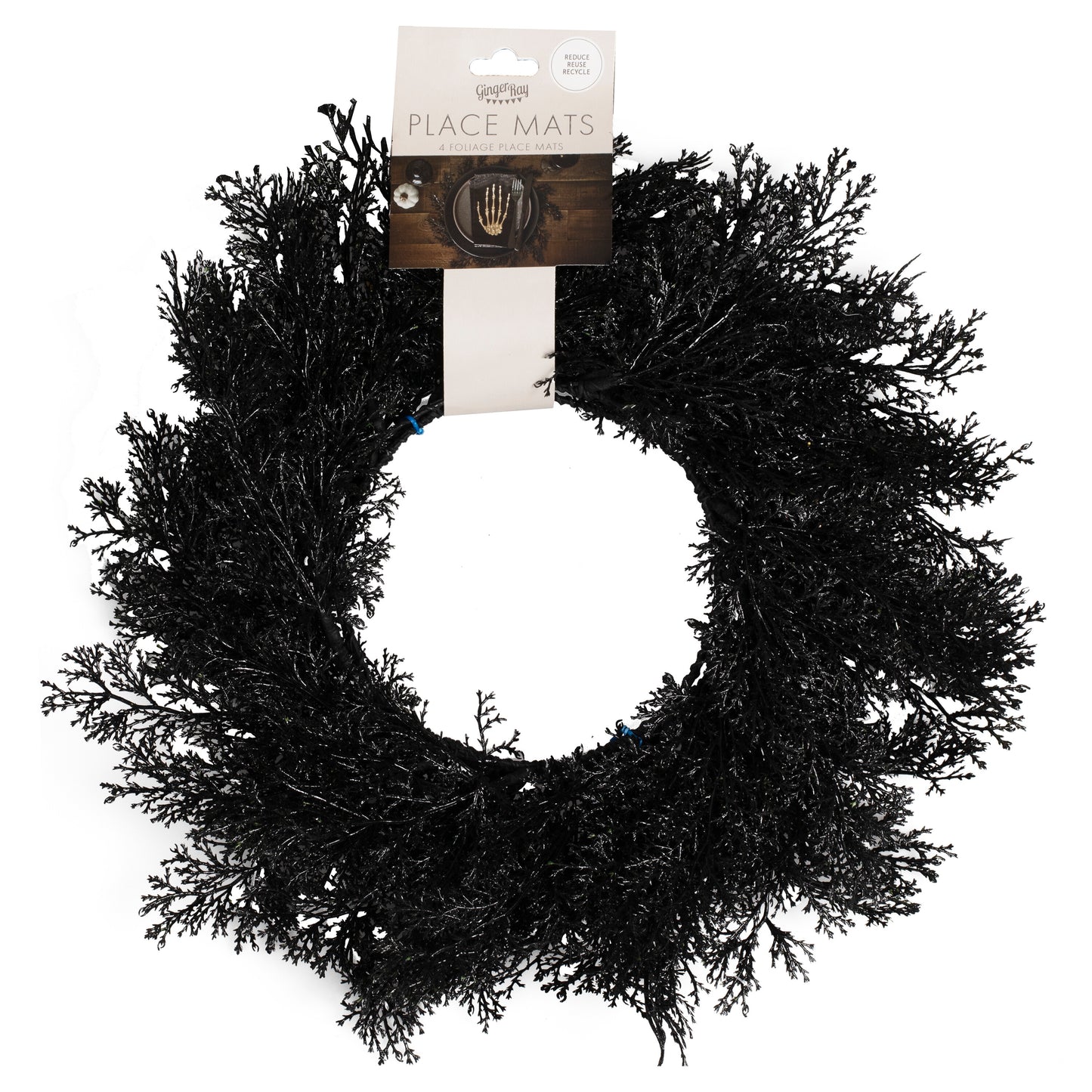 Black Foliage Halloween Table Placemats