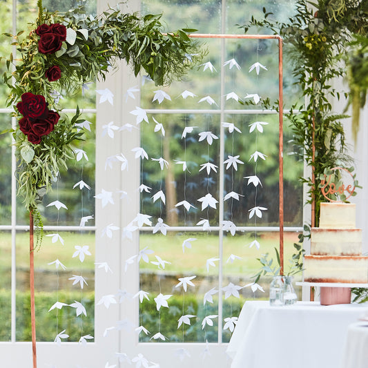 White Origami Flower Autumn Wedding Backdrop