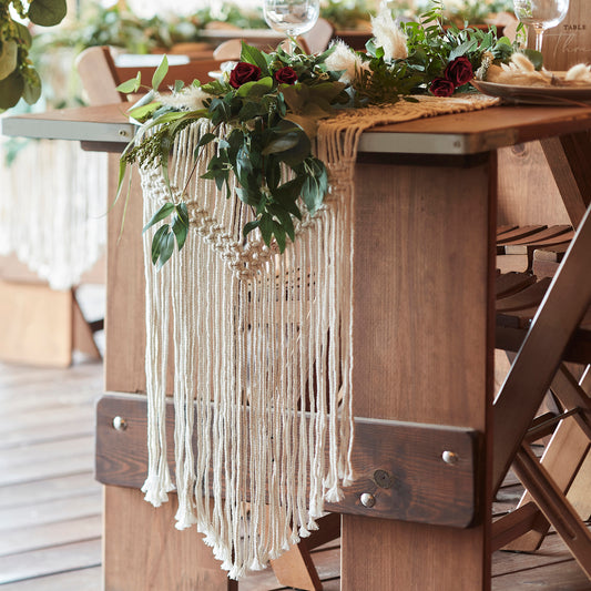 Wedding White Macrame Table Runner