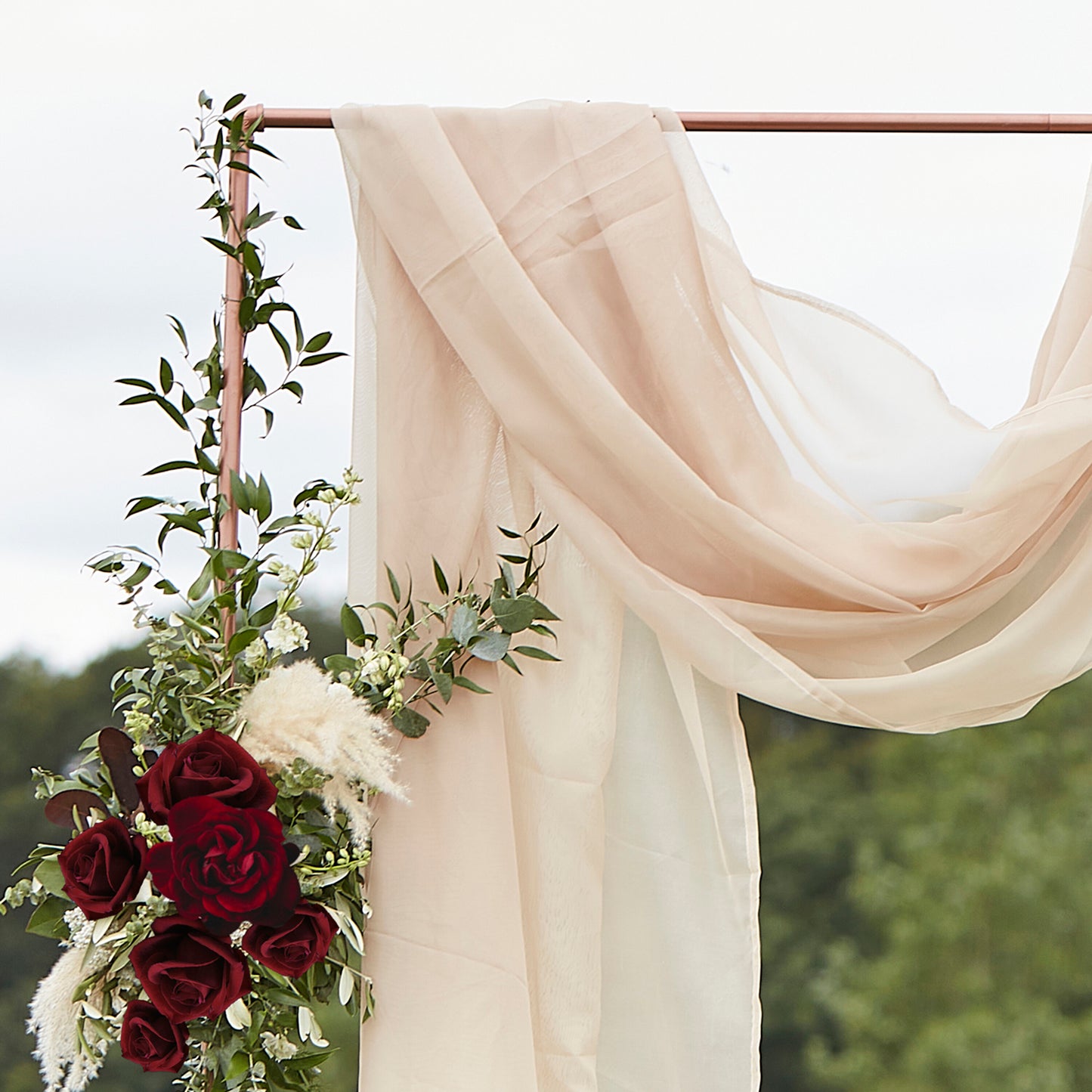 Taupe Draping Fabric Autumn Wedding Backdrop