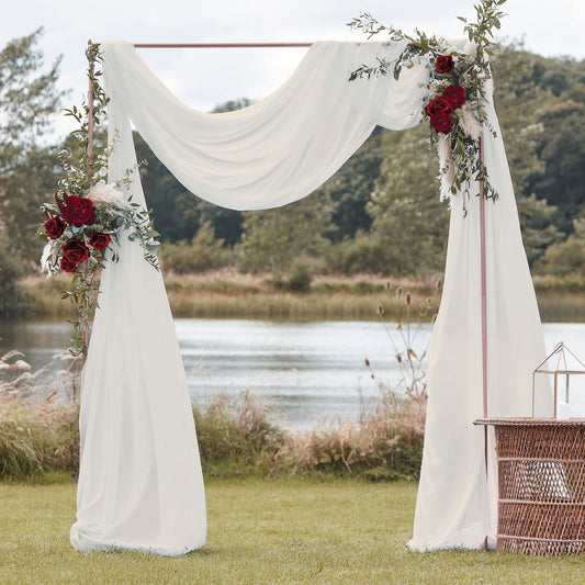 Ivory Draping Fabric Autumn Wedding Backdrop
