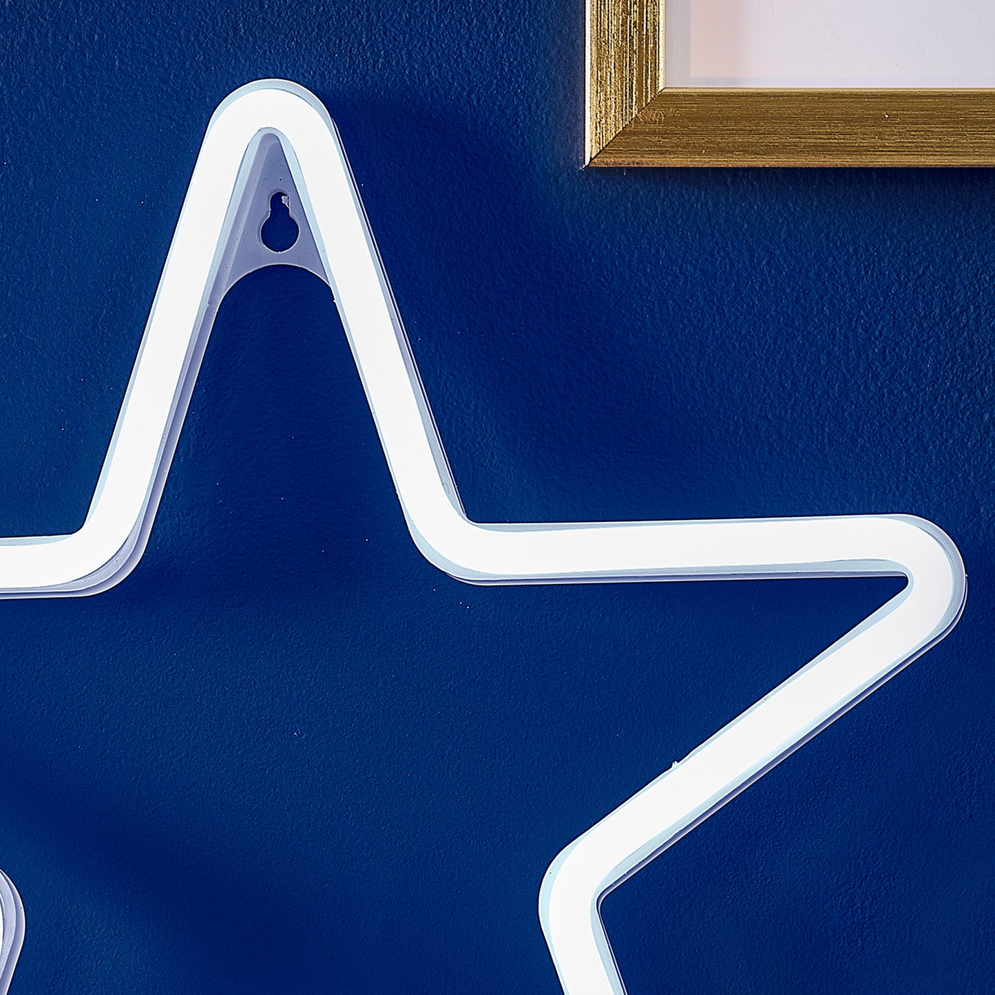 Large White Light Up Star Neon Light