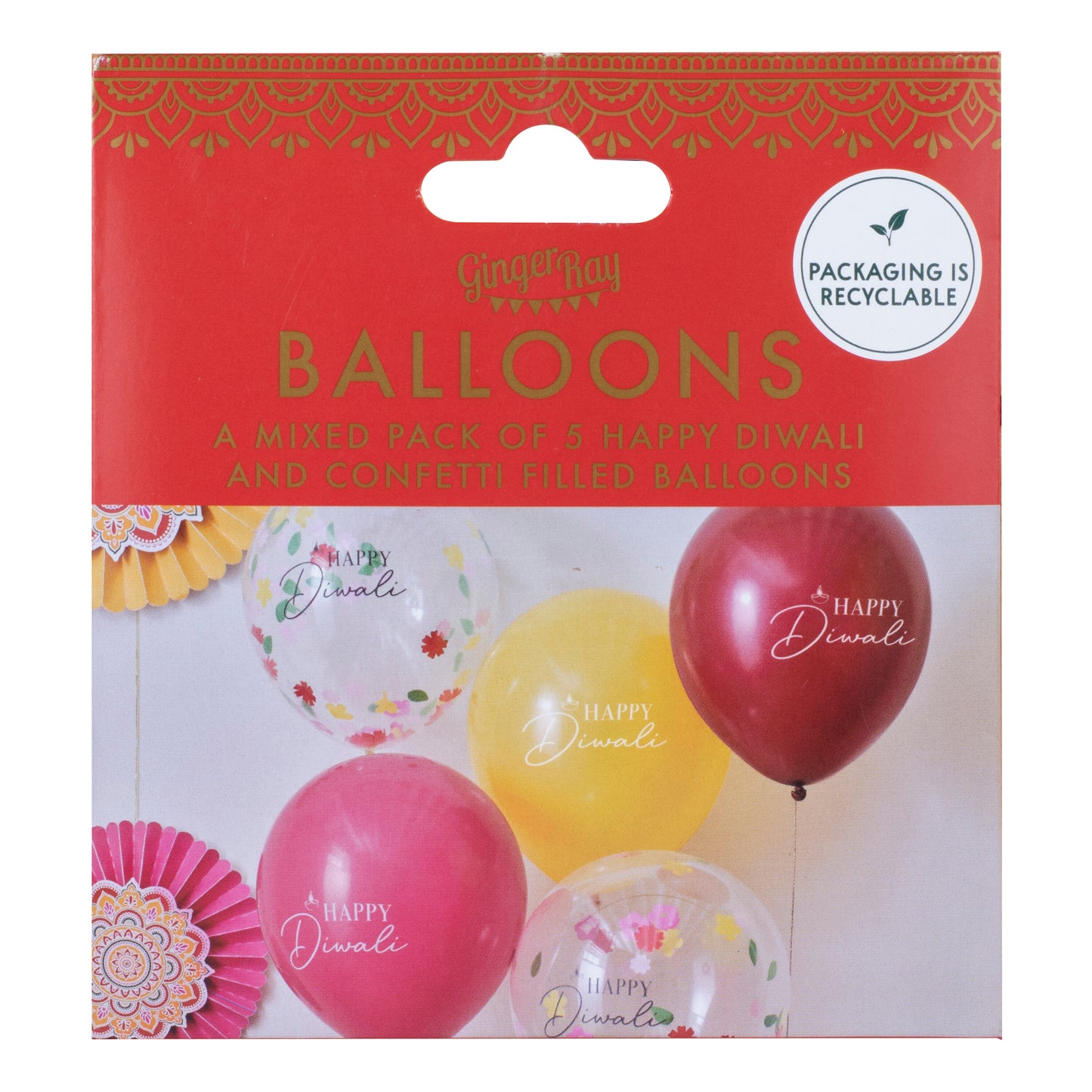 Multicoloured Happy Diwali Balloons