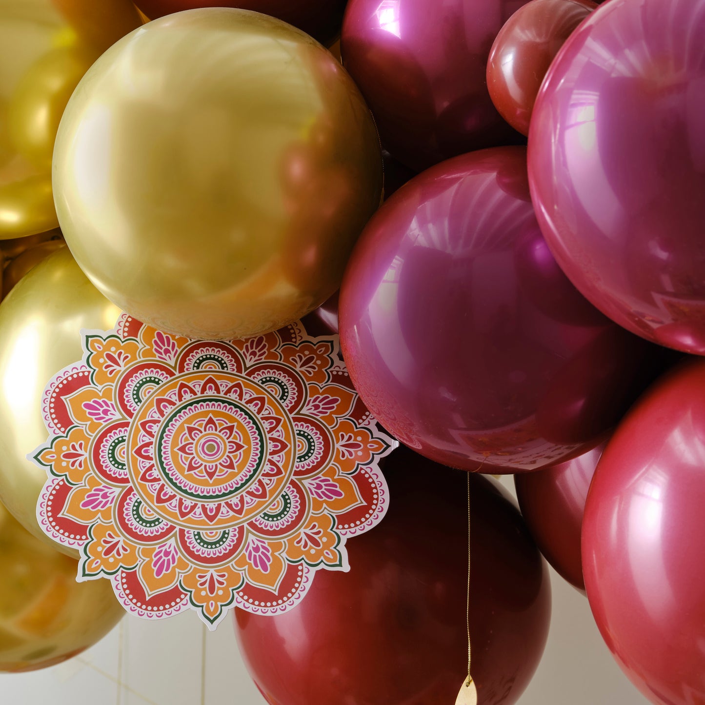 Diwali Balloon Arch Kit with Fans and Tealight Card Decorations