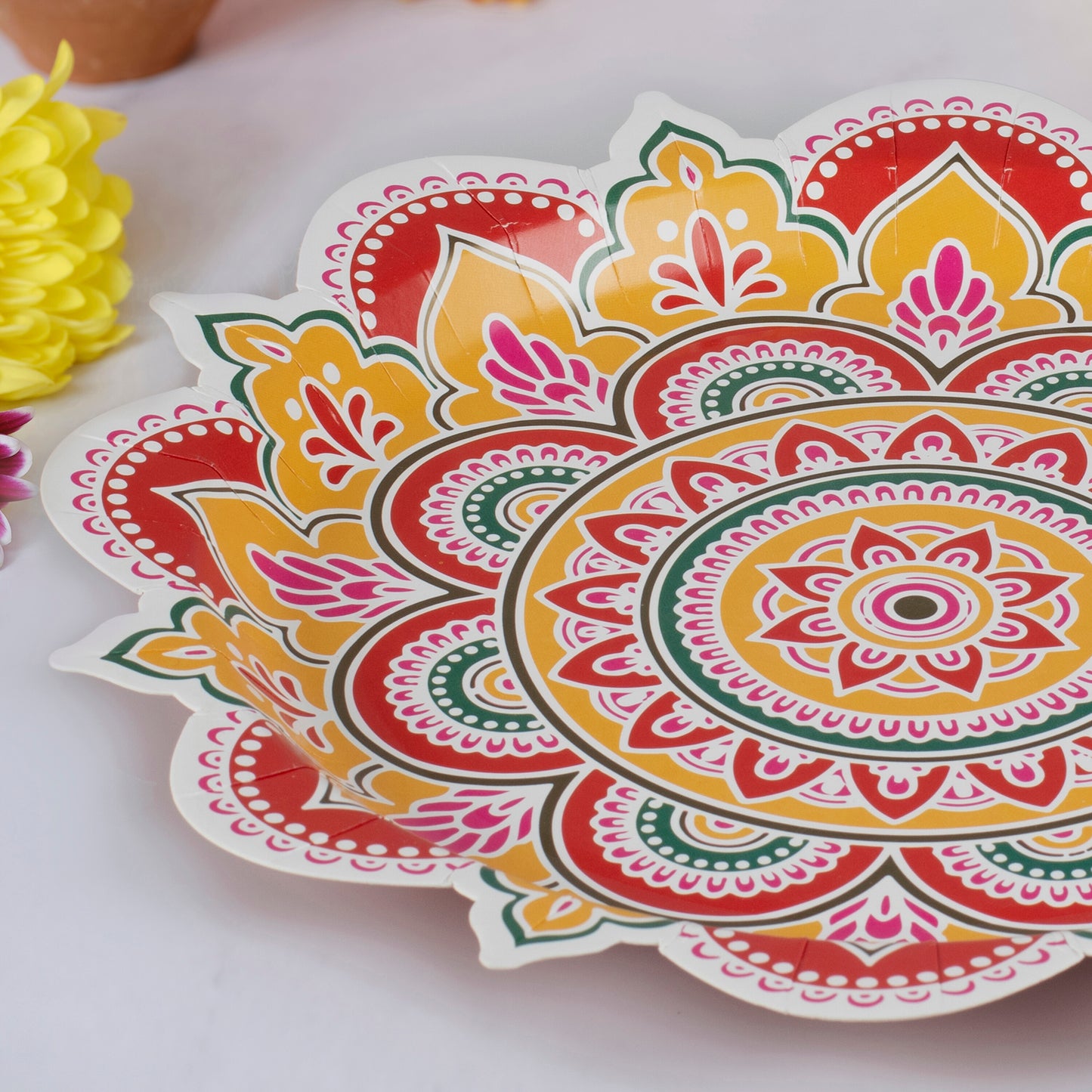 Multicoloured Paper Diwali Plates