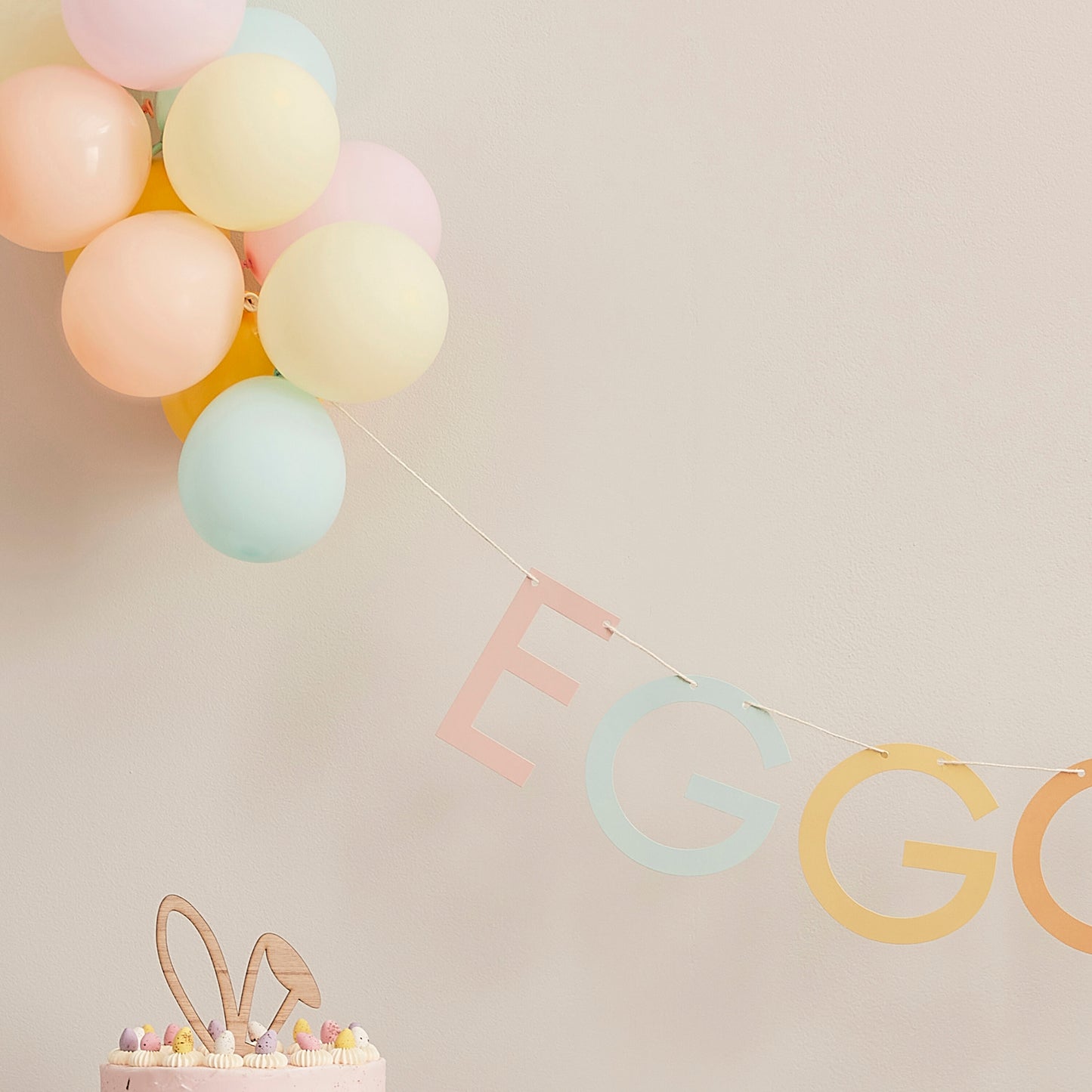 Eggcited Easter Bunting with Balloons