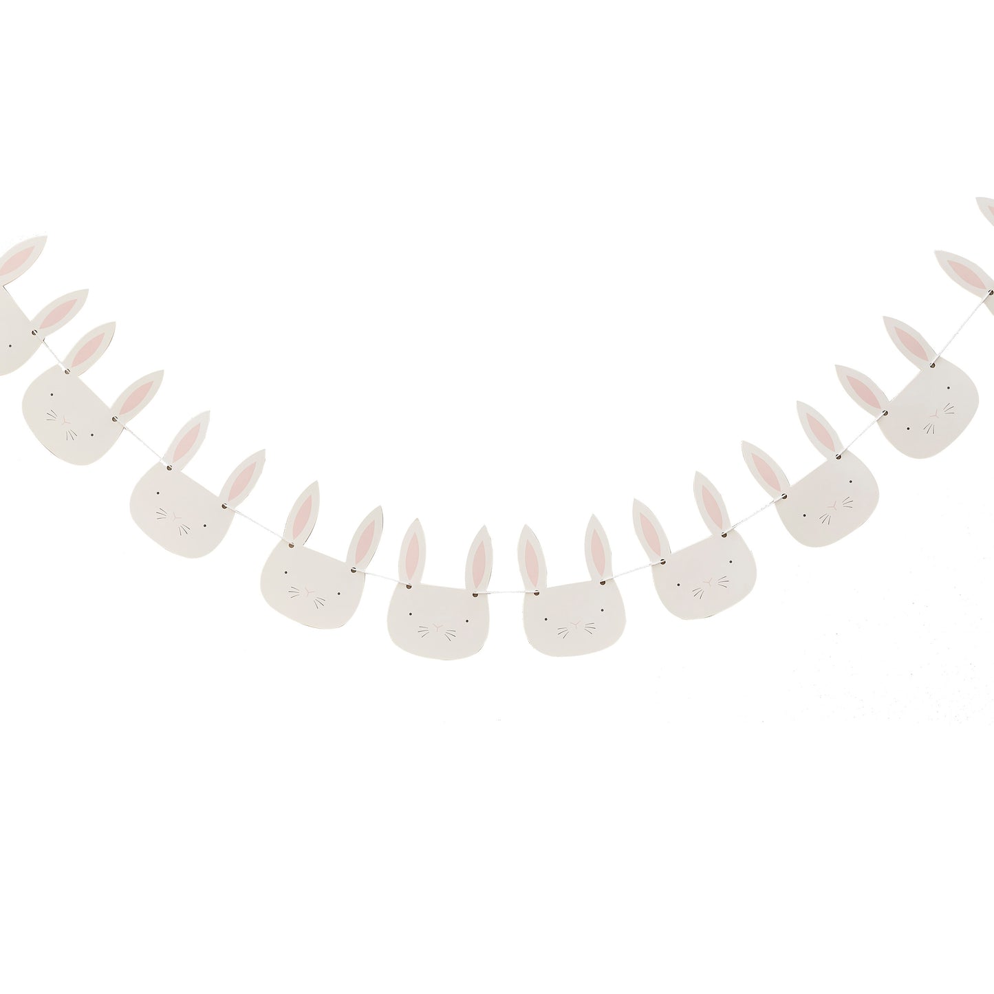 Pink & White Easter Bunny Face Bunting