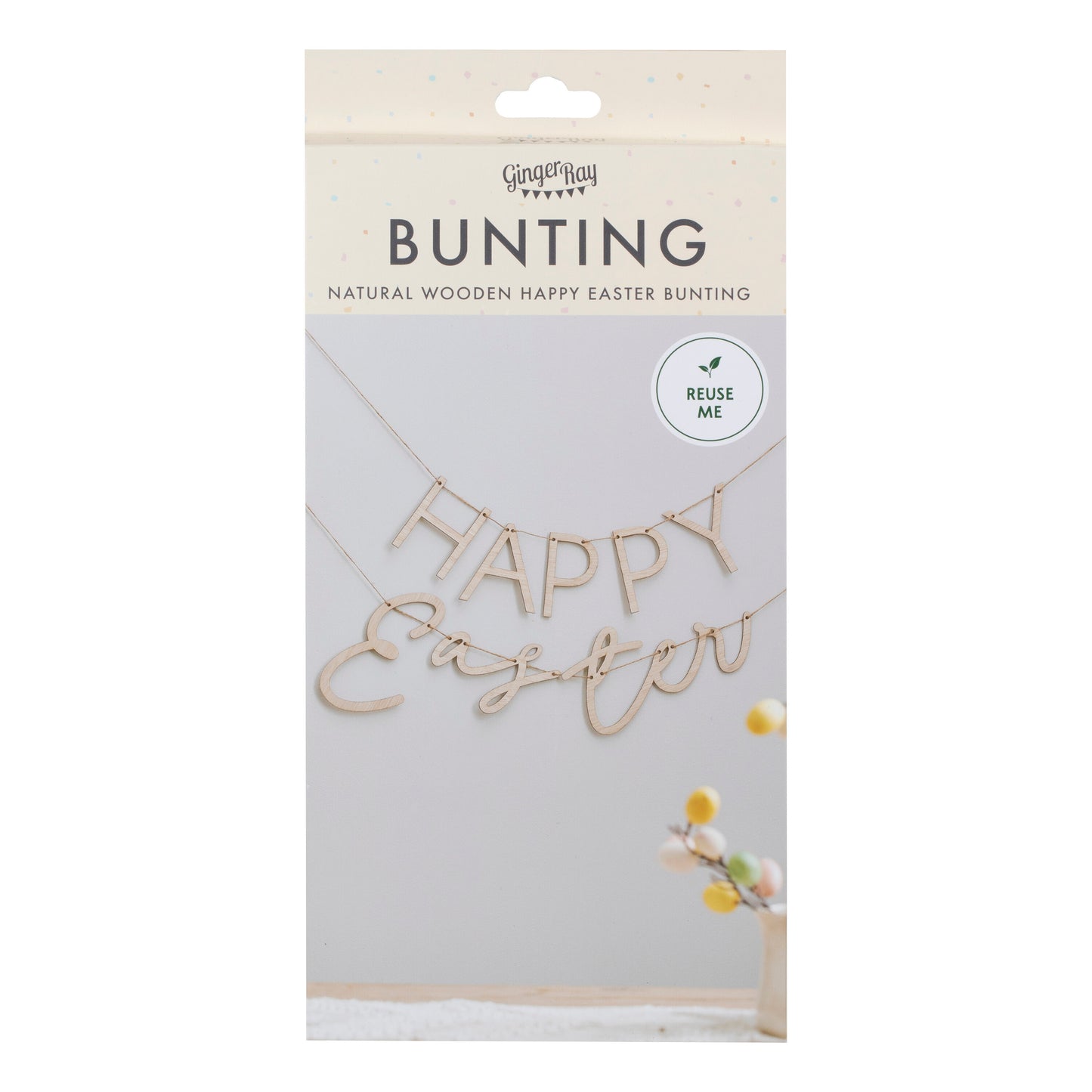 Wooden Happy Easter Bunting
