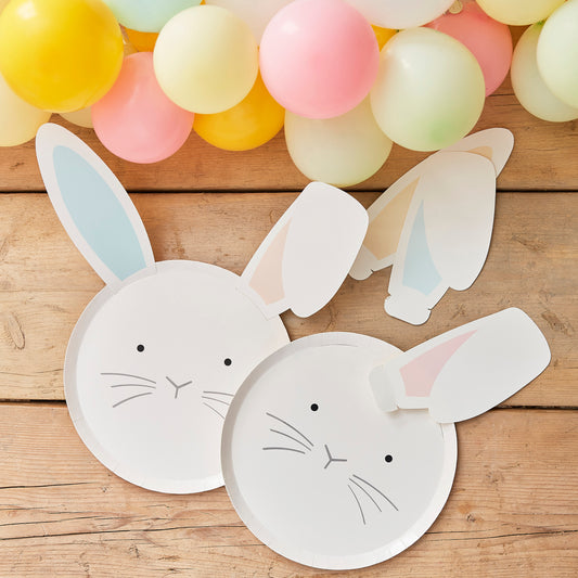 Pastel Easter Bunny Plates With Interchangeable Ears
