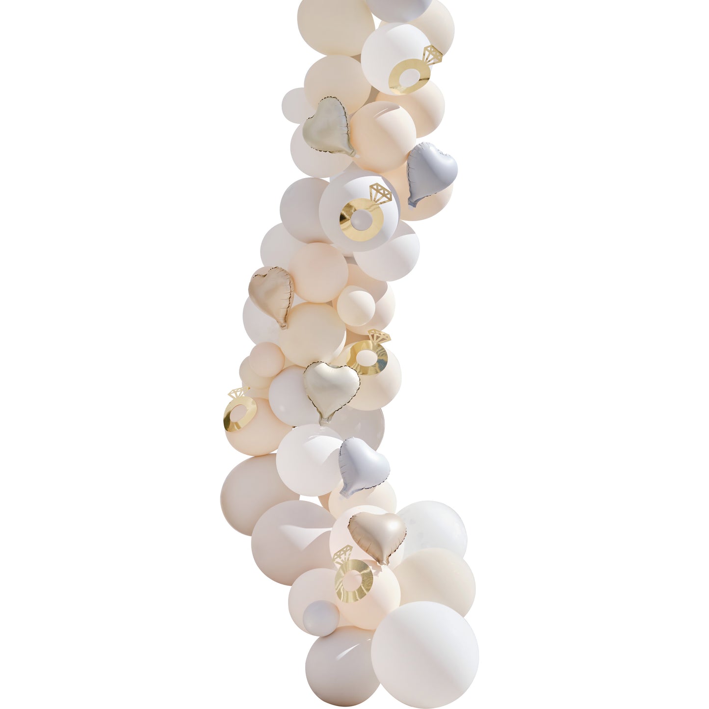 Cream, Grey and Confetti Engagement Party Balloon Arch