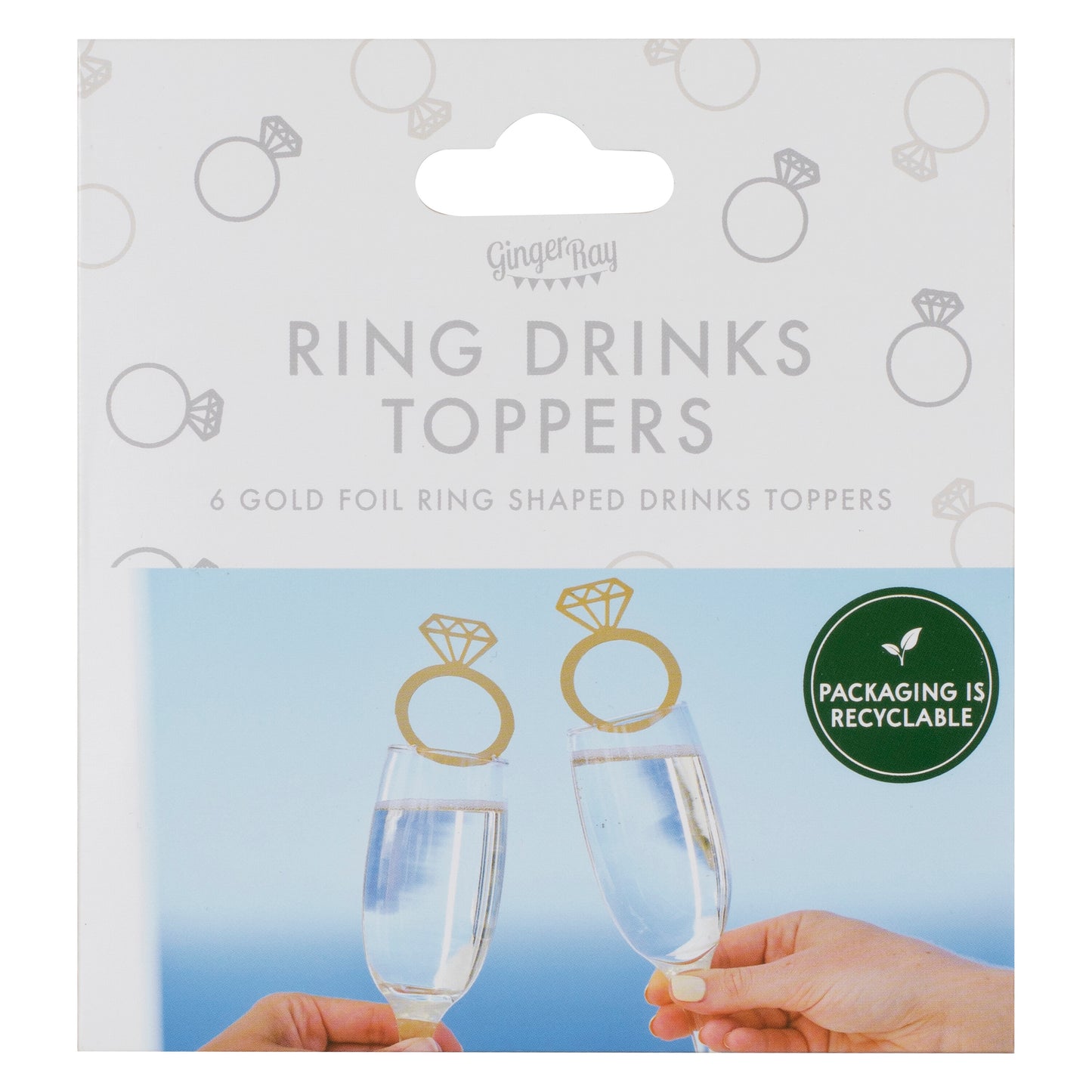 Engagement Party Ring Drink Topper Decorations