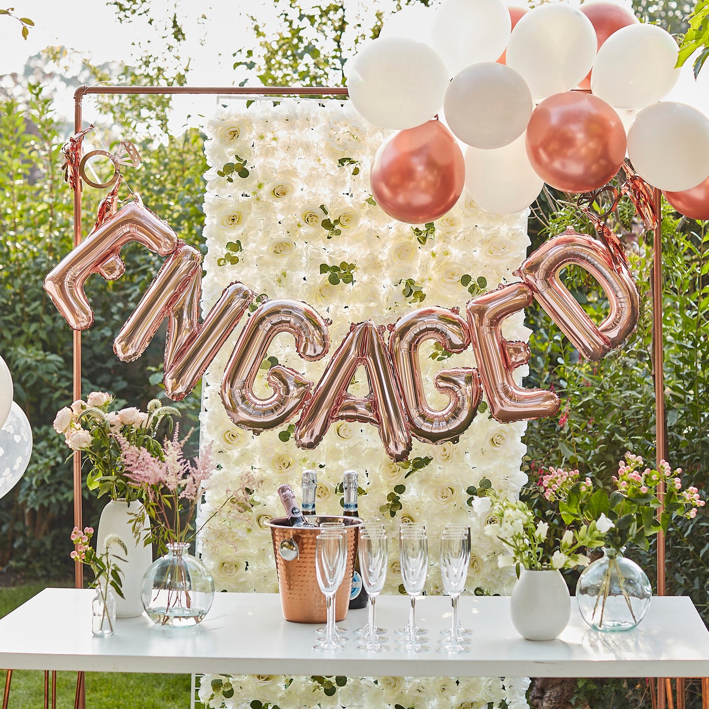 Rose Gold Engaged Balloon Bunting