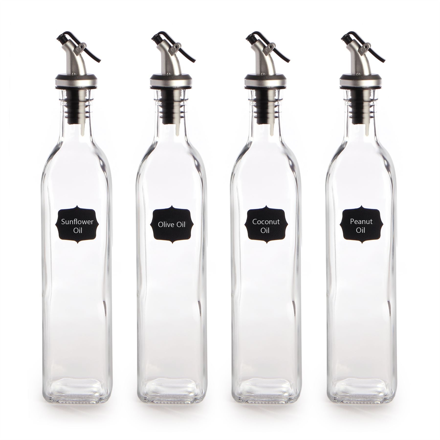 Oil and Vinegar Dispenser Bottles - 500ml Pack of 4 | M&W	