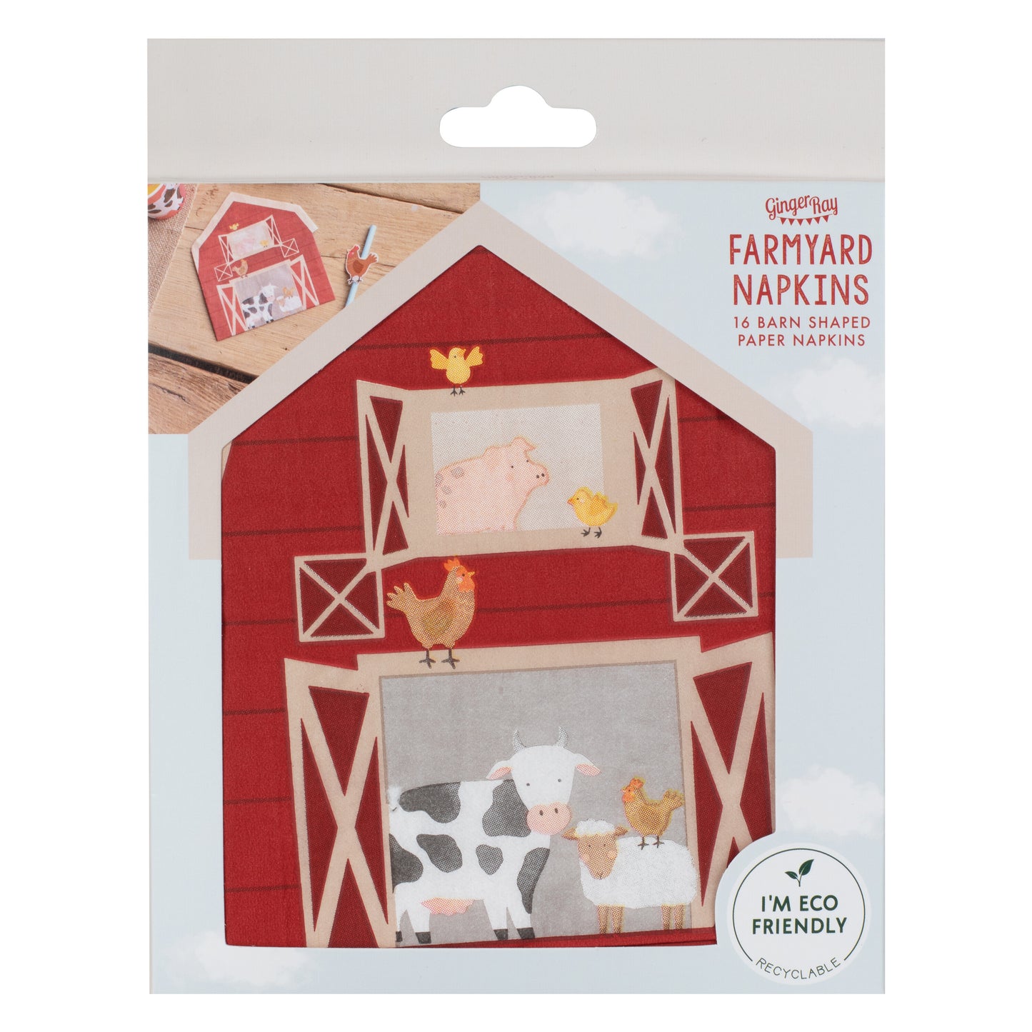 Barn Shaped Farm Paper Party Napkins