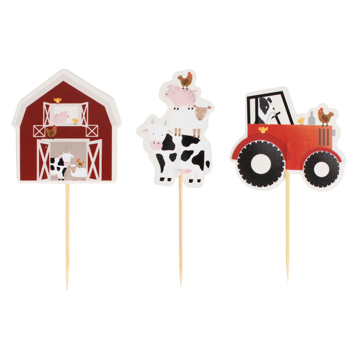Farm Birthday Cake Cupcake Toppers