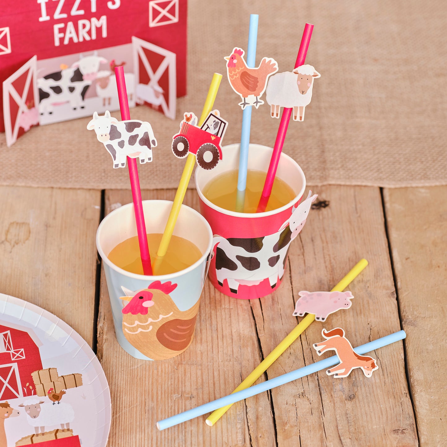 Farm Animals Party Paper Straws