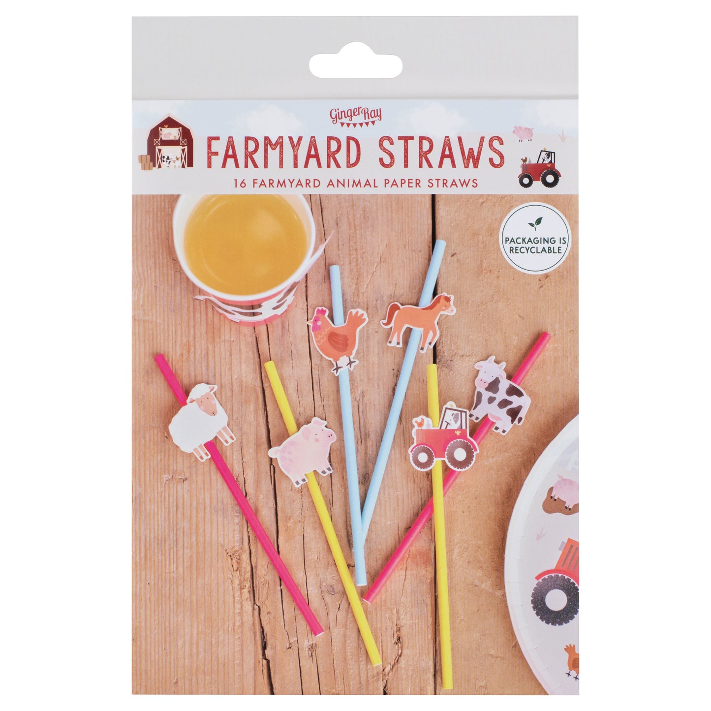 Farm Animals Party Paper Straws