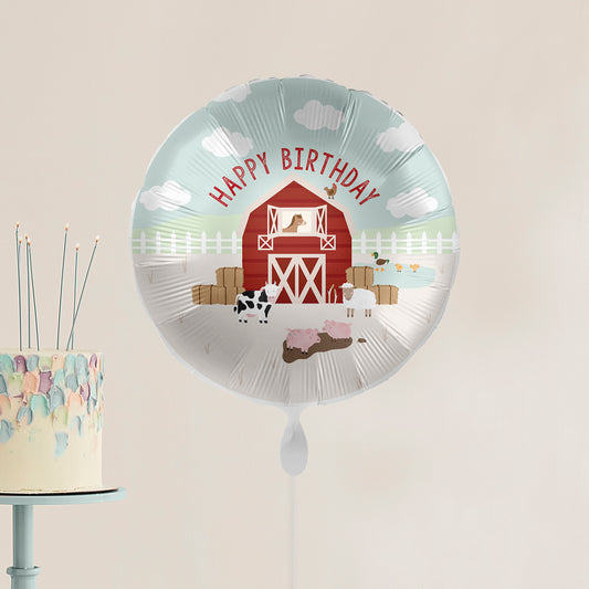 Happy Birthday Farm Party Helium Balloon Delivered