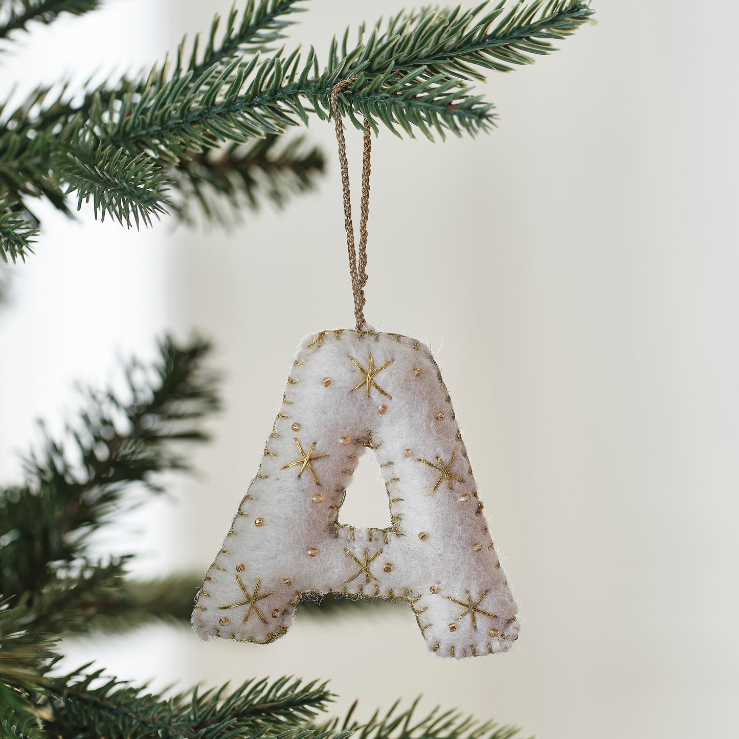 Alphabet Initial Embroidered Felt Christmas Tree Decoration