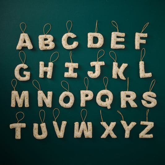 Alphabet Initial Embroidered Felt Christmas Tree Decoration