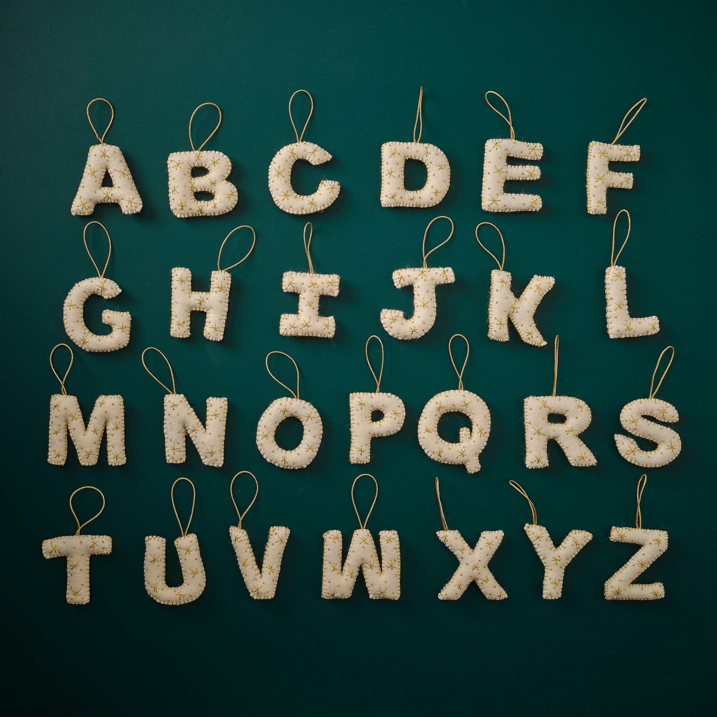 Alphabet Initial Embroidered Felt Christmas Tree Decoration